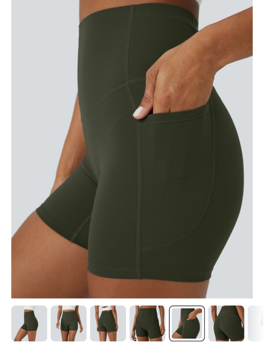 NWT High-Waist Green Pocket Bike Shorts XL
